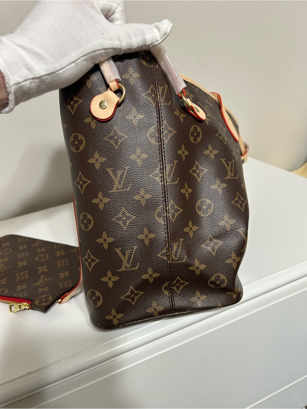 Large Tote Monogram Bag with Wristlet - Picture 12 of 16